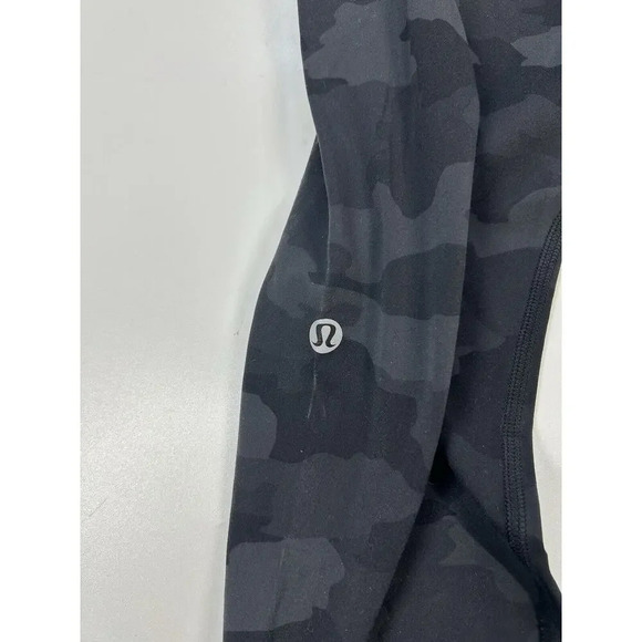 Lululemon Legging 4 Fast Free HR Tight Br Nulux 365 Camo Deep Coal Pocket Flaw - Picture 10 of 10